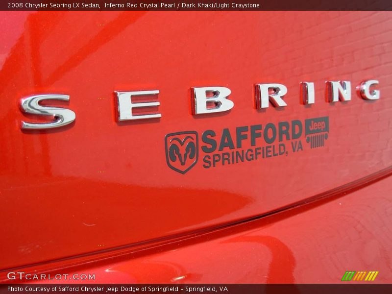 Inferno Red Crystal Pearl / Dark Khaki/Light Graystone 2008 Chrysler Sebring LX Sedan