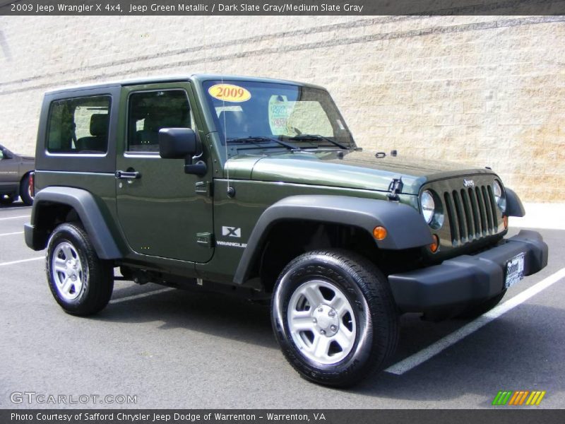Jeep Green Metallic / Dark Slate Gray/Medium Slate Gray 2009 Jeep Wrangler X 4x4
