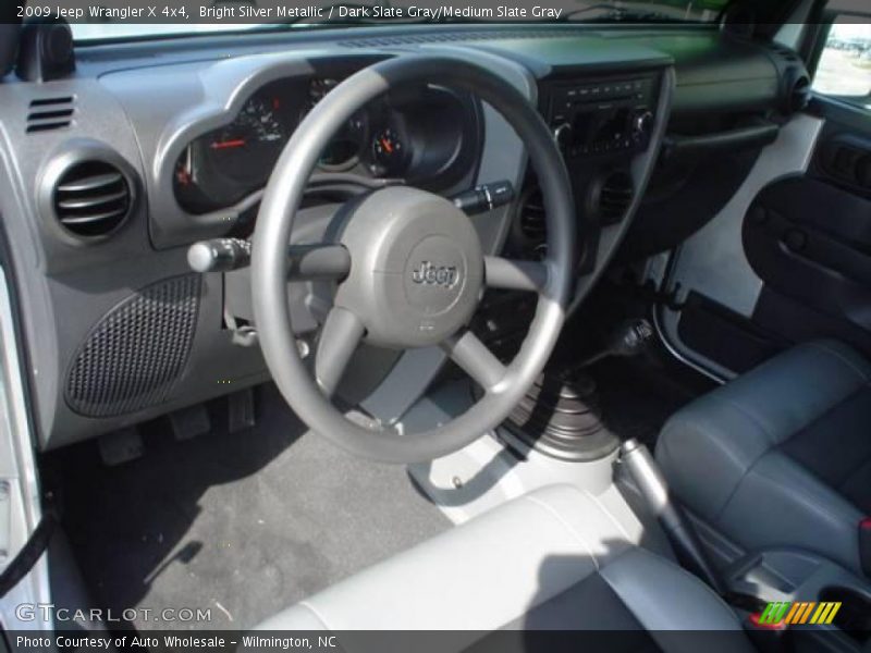Bright Silver Metallic / Dark Slate Gray/Medium Slate Gray 2009 Jeep Wrangler X 4x4