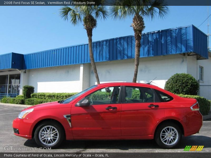 Vermillion Red / Medium Stone 2008 Ford Focus SE Sedan