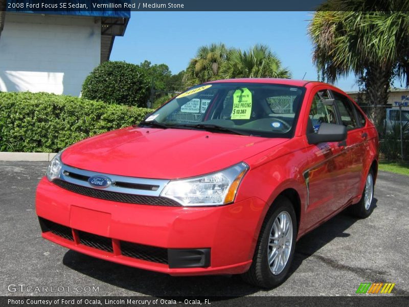 Vermillion Red / Medium Stone 2008 Ford Focus SE Sedan