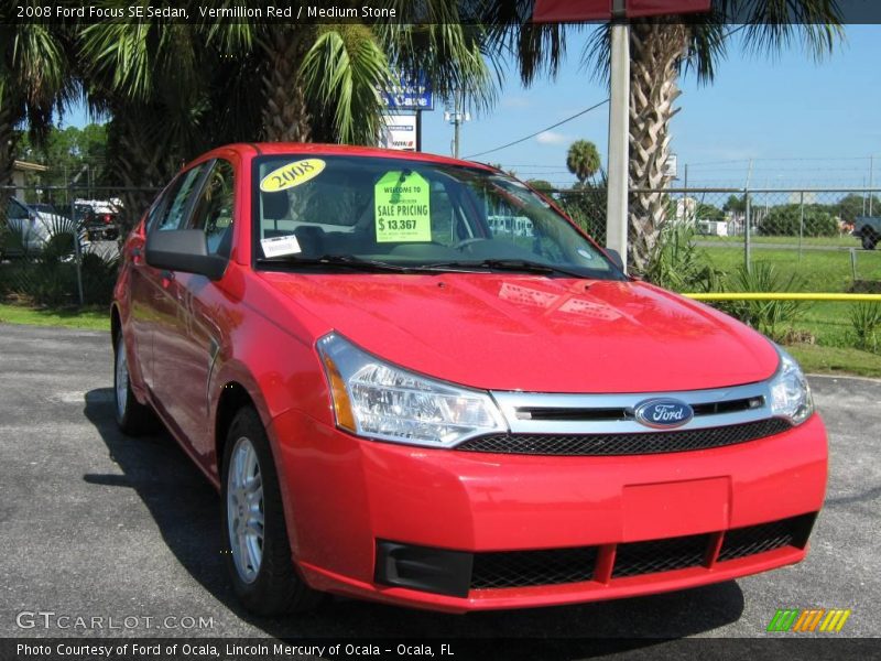 Vermillion Red / Medium Stone 2008 Ford Focus SE Sedan