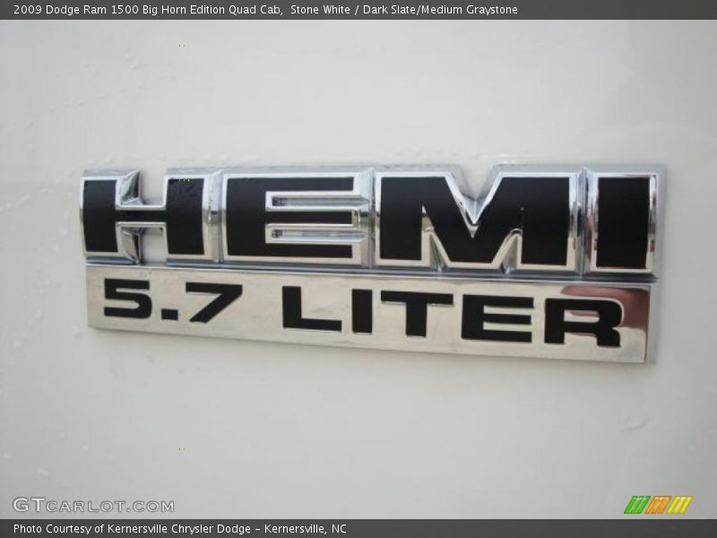 Stone White / Dark Slate/Medium Graystone 2009 Dodge Ram 1500 Big Horn Edition Quad Cab