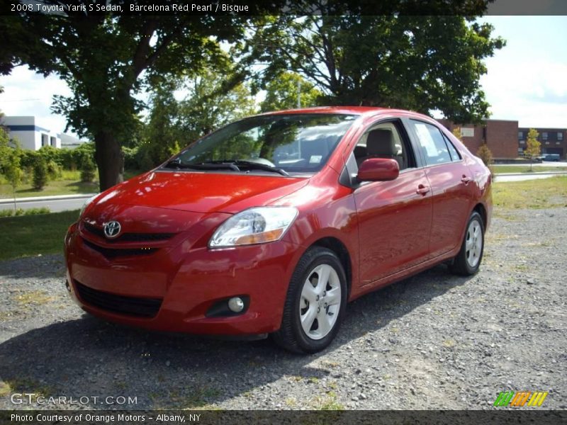 Barcelona Red Pearl / Bisque 2008 Toyota Yaris S Sedan