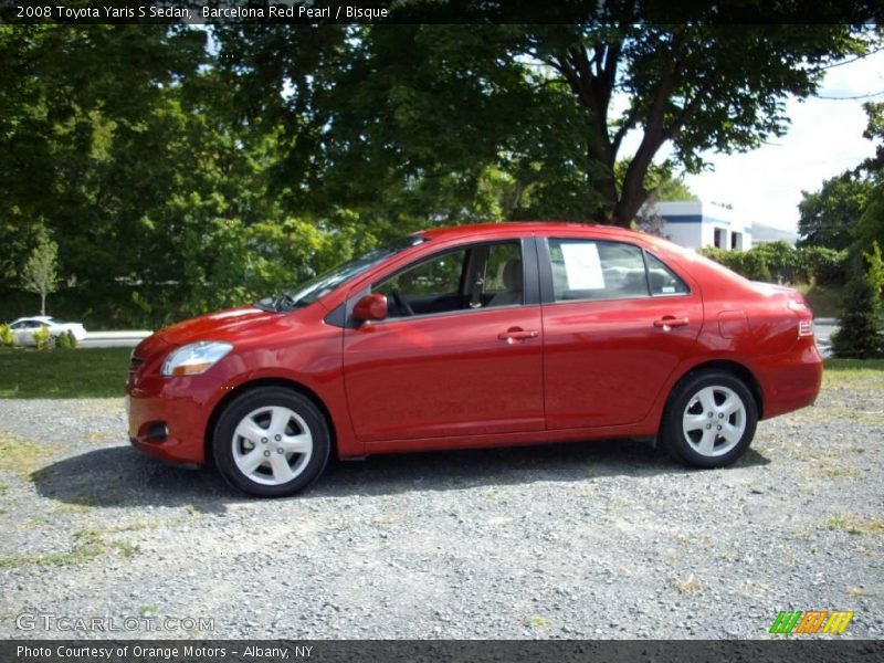 Barcelona Red Pearl / Bisque 2008 Toyota Yaris S Sedan