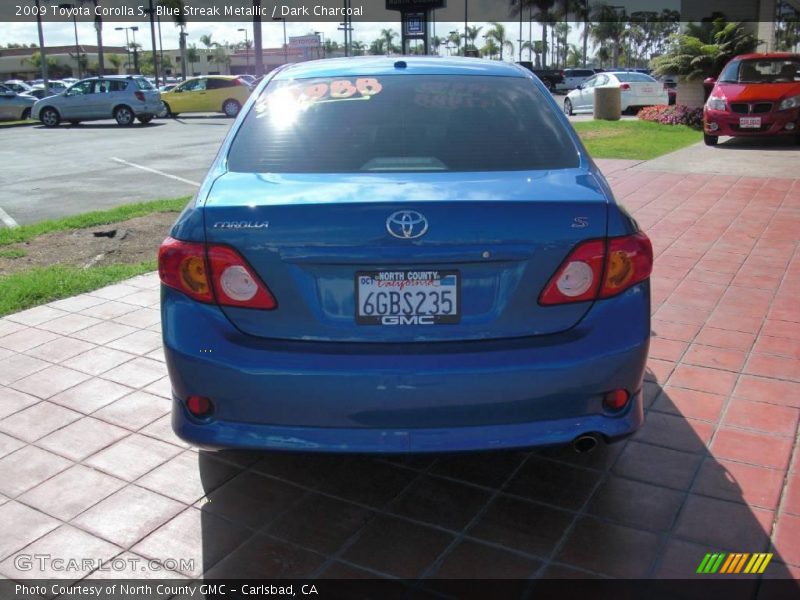 Blue Streak Metallic / Dark Charcoal 2009 Toyota Corolla S