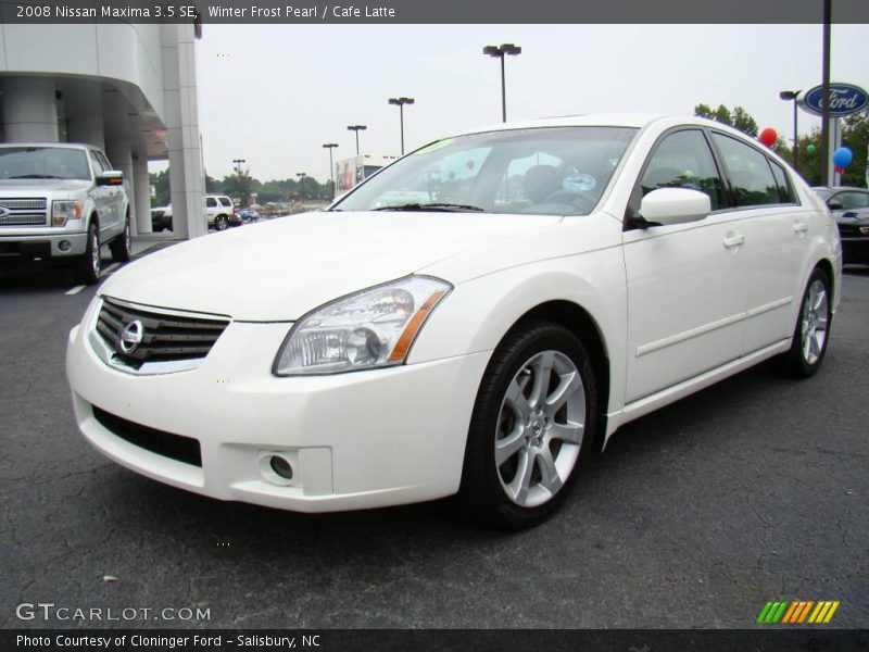 Winter Frost Pearl / Cafe Latte 2008 Nissan Maxima 3.5 SE
