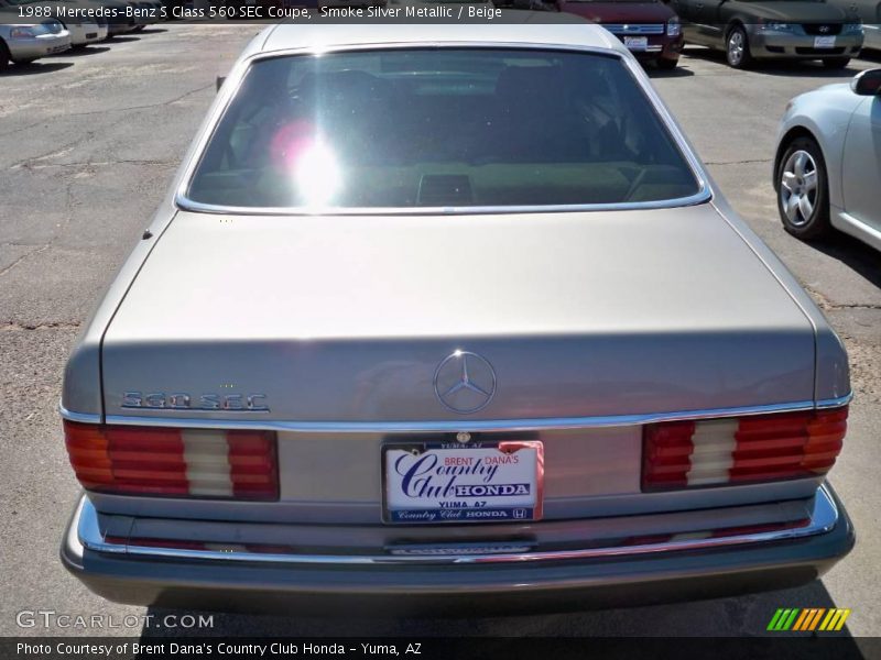 Smoke Silver Metallic / Beige 1988 Mercedes-Benz S Class 560 SEC Coupe