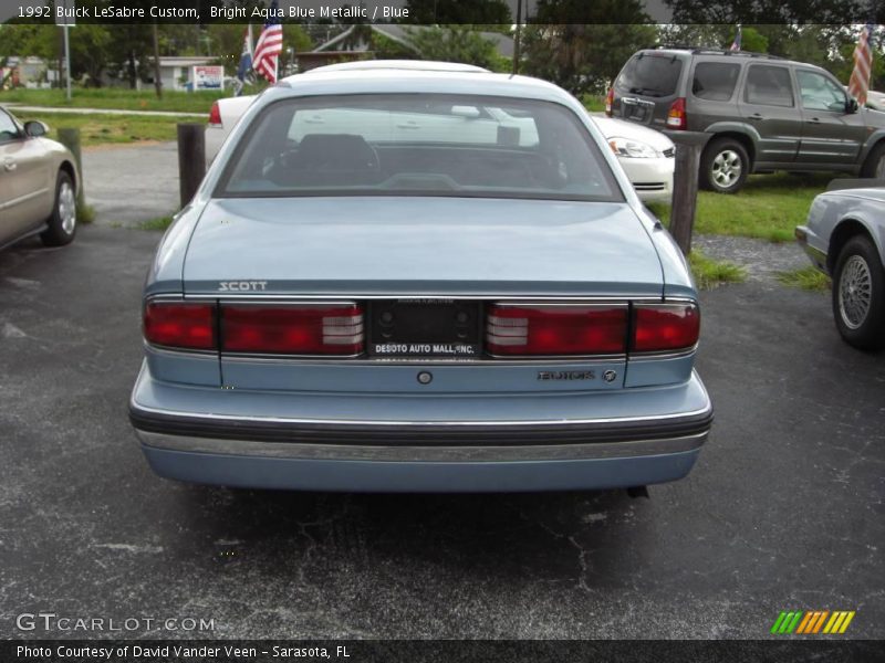 Bright Aqua Blue Metallic / Blue 1992 Buick LeSabre Custom