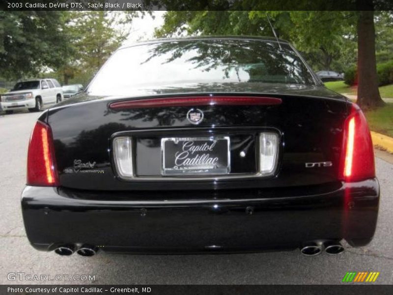 Sable Black / Black 2003 Cadillac DeVille DTS