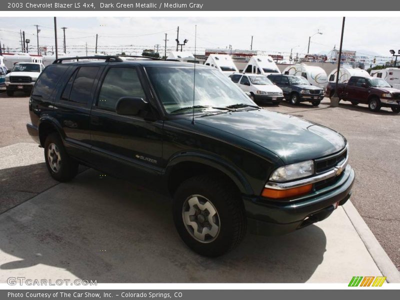 Dark Green Metallic / Medium Gray 2003 Chevrolet Blazer LS 4x4