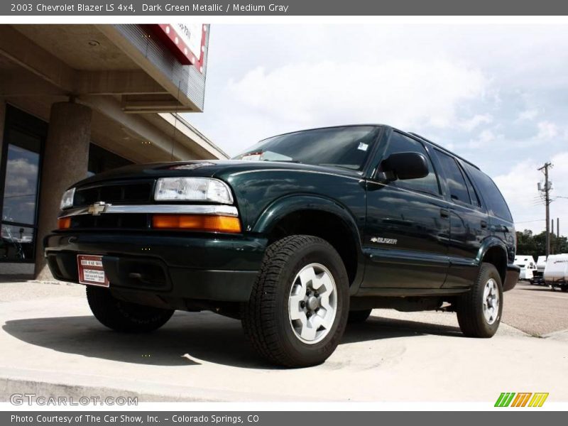 Dark Green Metallic / Medium Gray 2003 Chevrolet Blazer LS 4x4