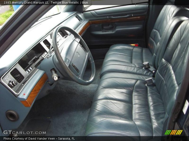 Twilight Blue Metallic / Blue 1993 Mercury Grand Marquis LS