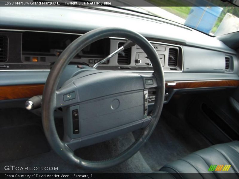 Twilight Blue Metallic / Blue 1993 Mercury Grand Marquis LS