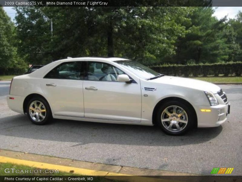 White Diamond Tricoat / Light Gray 2009 Cadillac STS V6