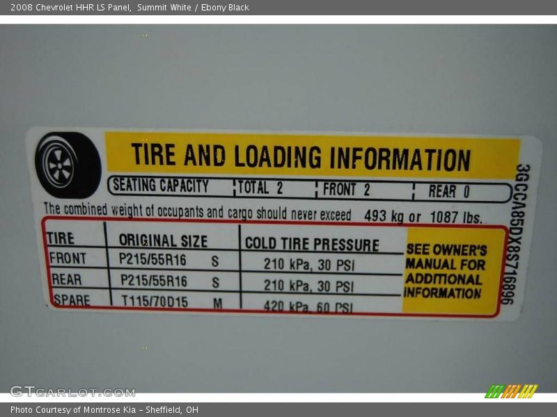 Summit White / Ebony Black 2008 Chevrolet HHR LS Panel