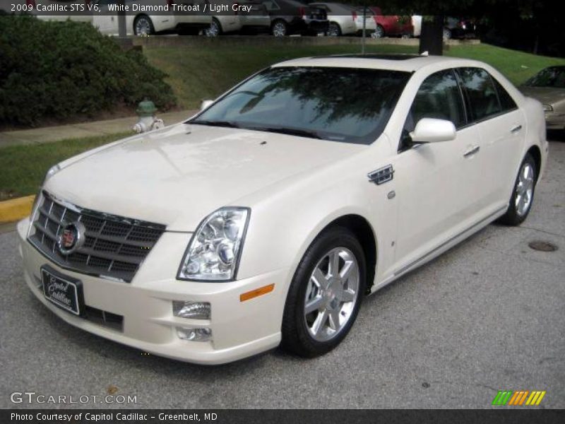White Diamond Tricoat / Light Gray 2009 Cadillac STS V6