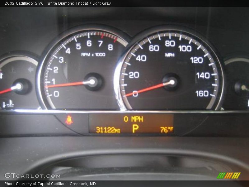 White Diamond Tricoat / Light Gray 2009 Cadillac STS V6
