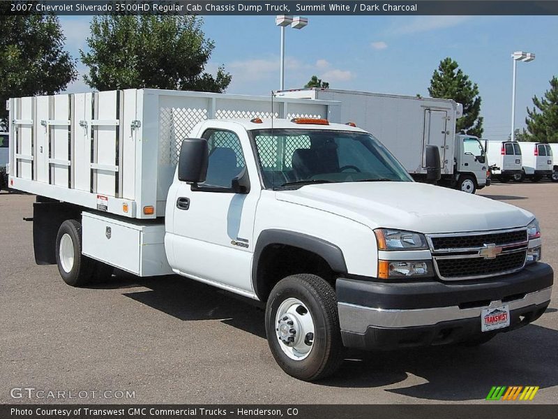 Summit White / Dark Charcoal 2007 Chevrolet Silverado 3500HD Regular Cab Chassis Dump Truck