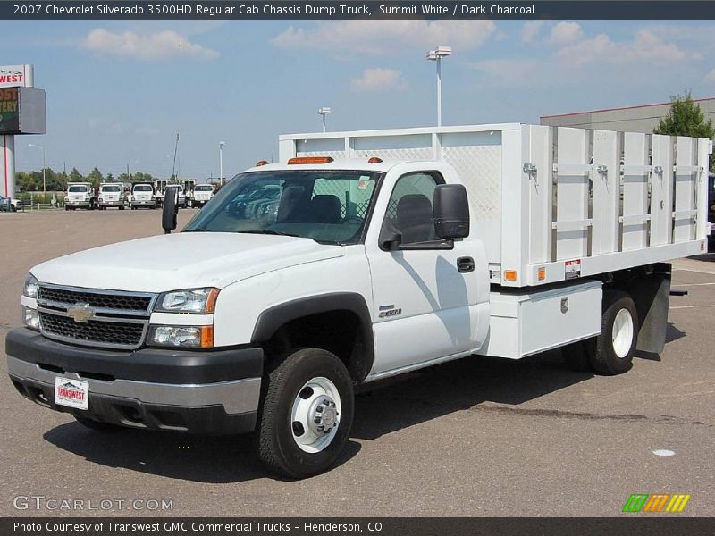 Summit White / Dark Charcoal 2007 Chevrolet Silverado 3500HD Regular Cab Chassis Dump Truck