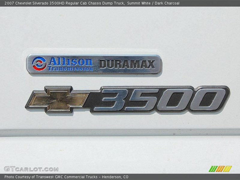 Summit White / Dark Charcoal 2007 Chevrolet Silverado 3500HD Regular Cab Chassis Dump Truck