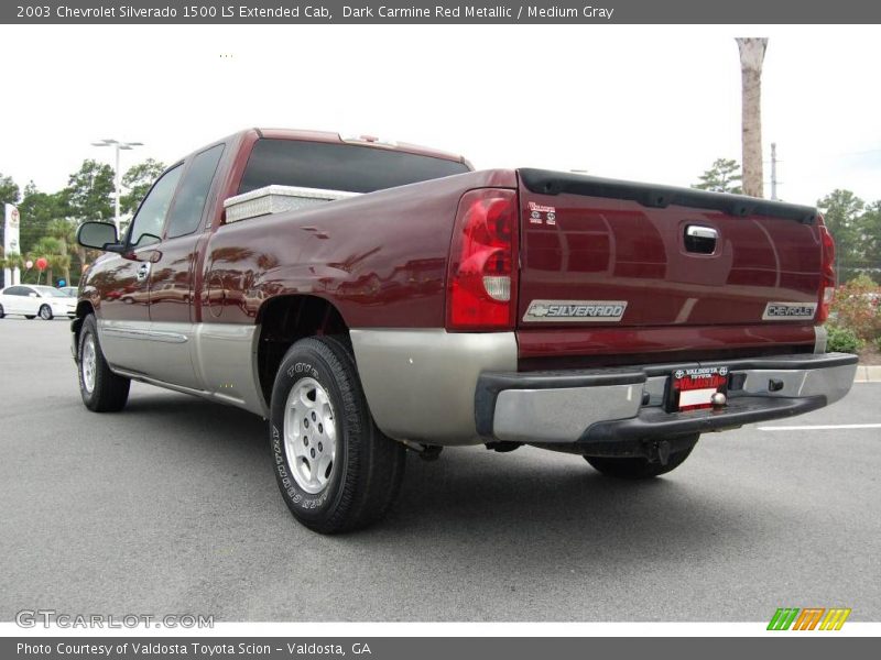 Dark Carmine Red Metallic / Medium Gray 2003 Chevrolet Silverado 1500 LS Extended Cab