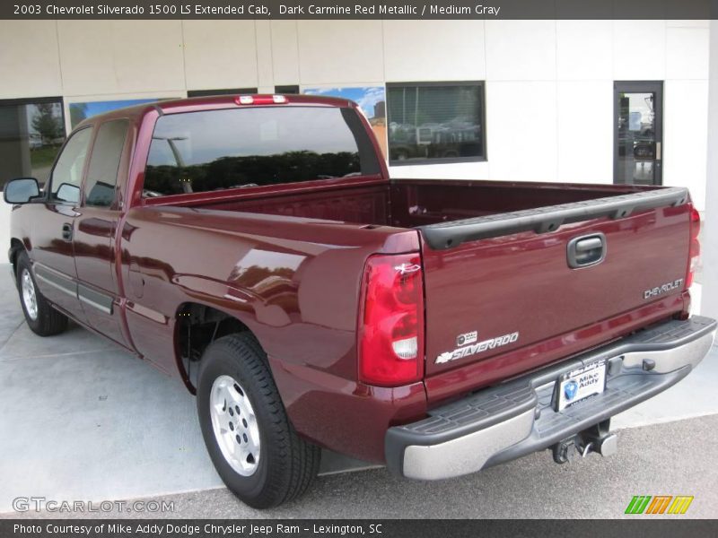 Dark Carmine Red Metallic / Medium Gray 2003 Chevrolet Silverado 1500 LS Extended Cab