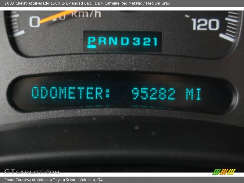 Dark Carmine Red Metallic / Medium Gray 2003 Chevrolet Silverado 1500 LS Extended Cab