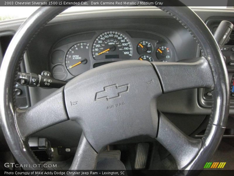 Dark Carmine Red Metallic / Medium Gray 2003 Chevrolet Silverado 1500 LS Extended Cab