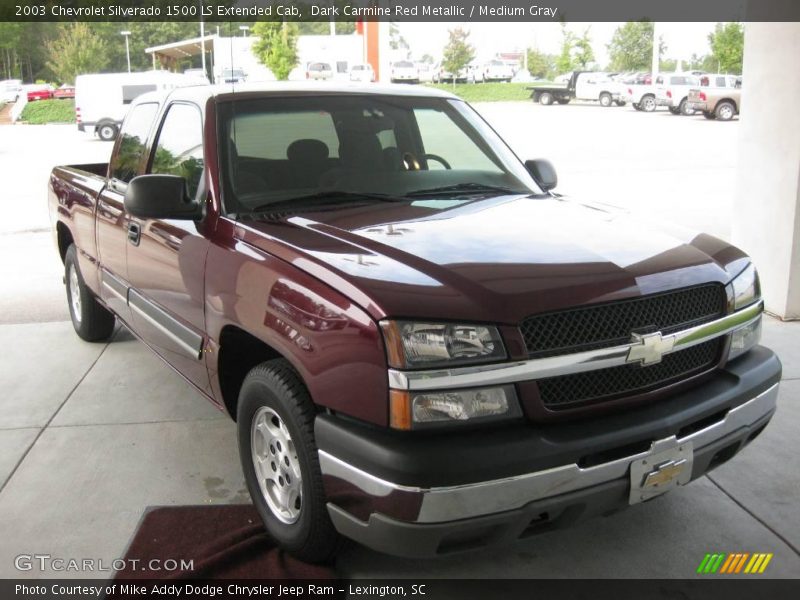 Dark Carmine Red Metallic / Medium Gray 2003 Chevrolet Silverado 1500 LS Extended Cab