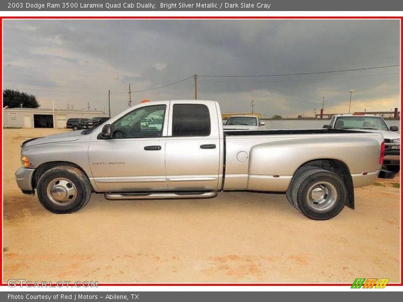 Bright Silver Metallic / Dark Slate Gray 2003 Dodge Ram 3500 Laramie Quad Cab Dually