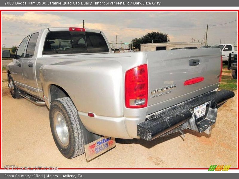 Bright Silver Metallic / Dark Slate Gray 2003 Dodge Ram 3500 Laramie Quad Cab Dually