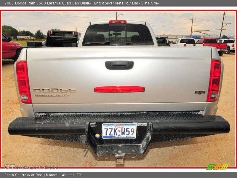 Bright Silver Metallic / Dark Slate Gray 2003 Dodge Ram 3500 Laramie Quad Cab Dually