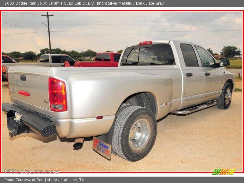 Bright Silver Metallic / Dark Slate Gray 2003 Dodge Ram 3500 Laramie Quad Cab Dually