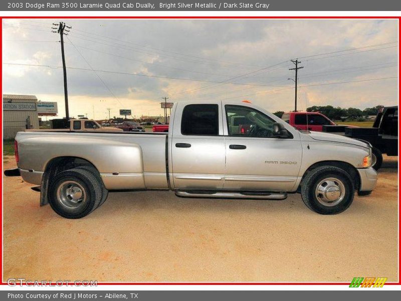 Bright Silver Metallic / Dark Slate Gray 2003 Dodge Ram 3500 Laramie Quad Cab Dually