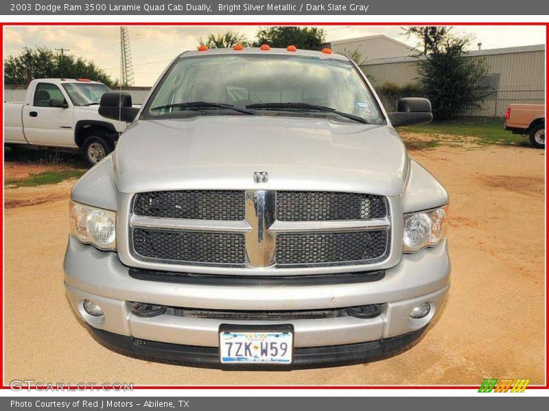 Bright Silver Metallic / Dark Slate Gray 2003 Dodge Ram 3500 Laramie Quad Cab Dually