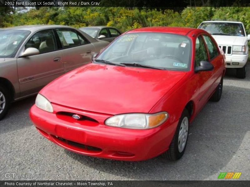 Bright Red / Dark Gray 2002 Ford Escort LX Sedan