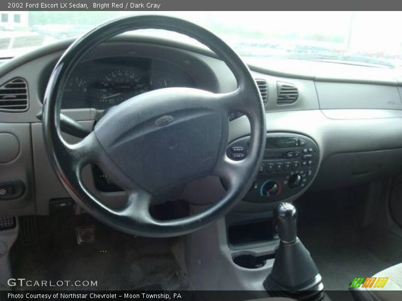 Bright Red / Dark Gray 2002 Ford Escort LX Sedan