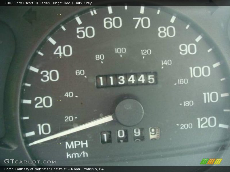 Bright Red / Dark Gray 2002 Ford Escort LX Sedan