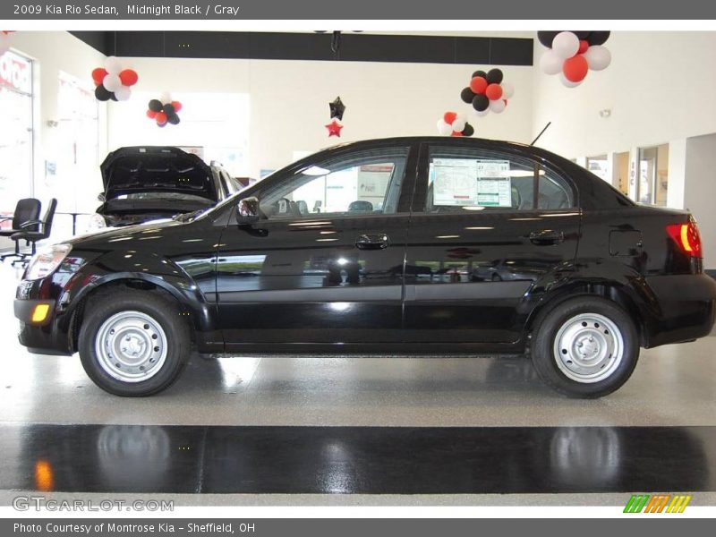 Midnight Black / Gray 2009 Kia Rio Sedan