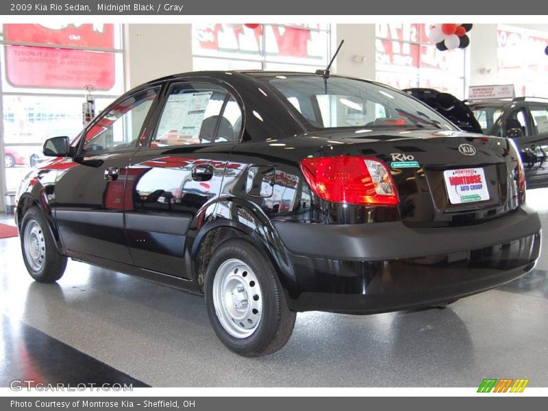 Midnight Black / Gray 2009 Kia Rio Sedan