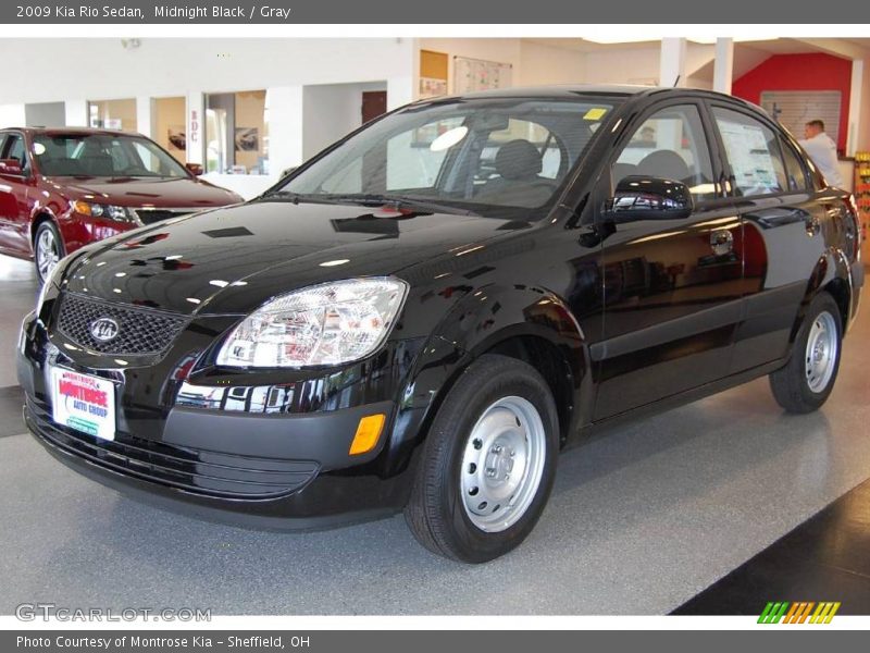 Midnight Black / Gray 2009 Kia Rio Sedan