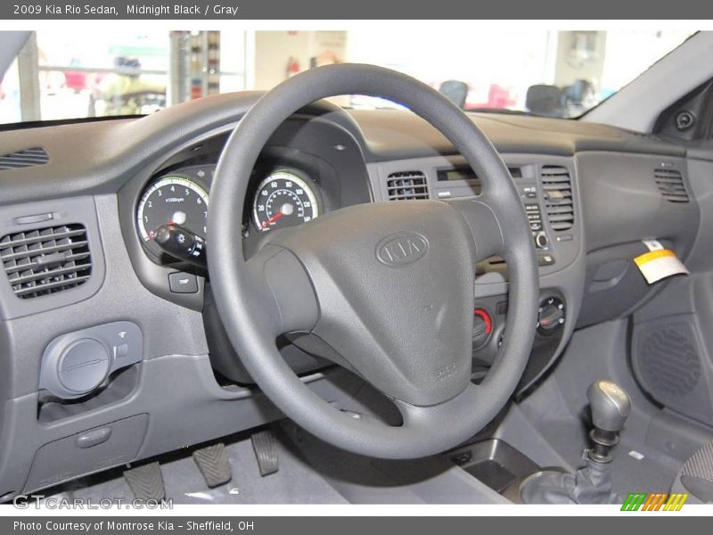 Midnight Black / Gray 2009 Kia Rio Sedan