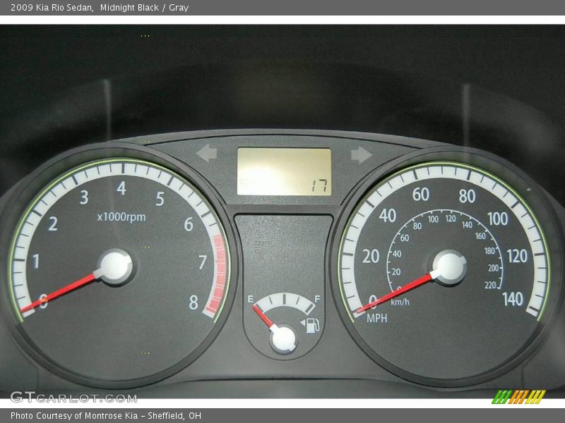 Midnight Black / Gray 2009 Kia Rio Sedan