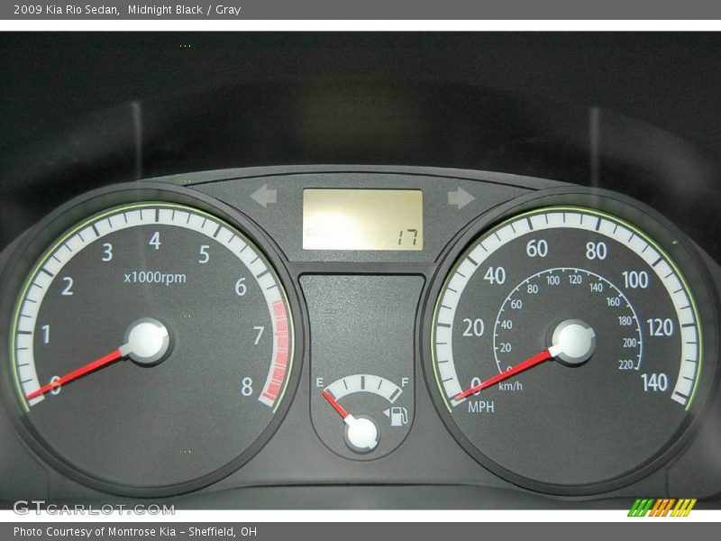 Midnight Black / Gray 2009 Kia Rio Sedan