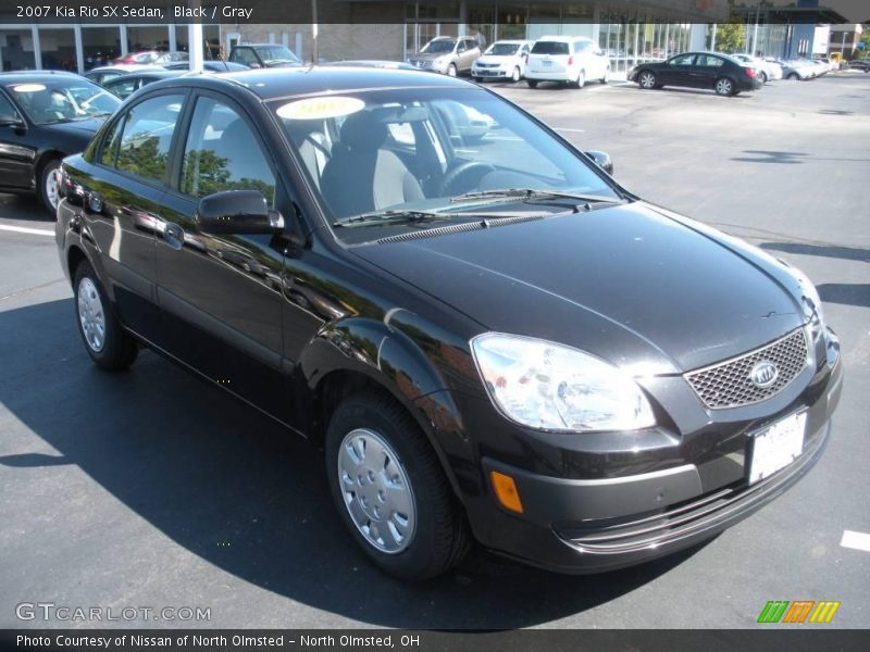 Black / Gray 2007 Kia Rio SX Sedan