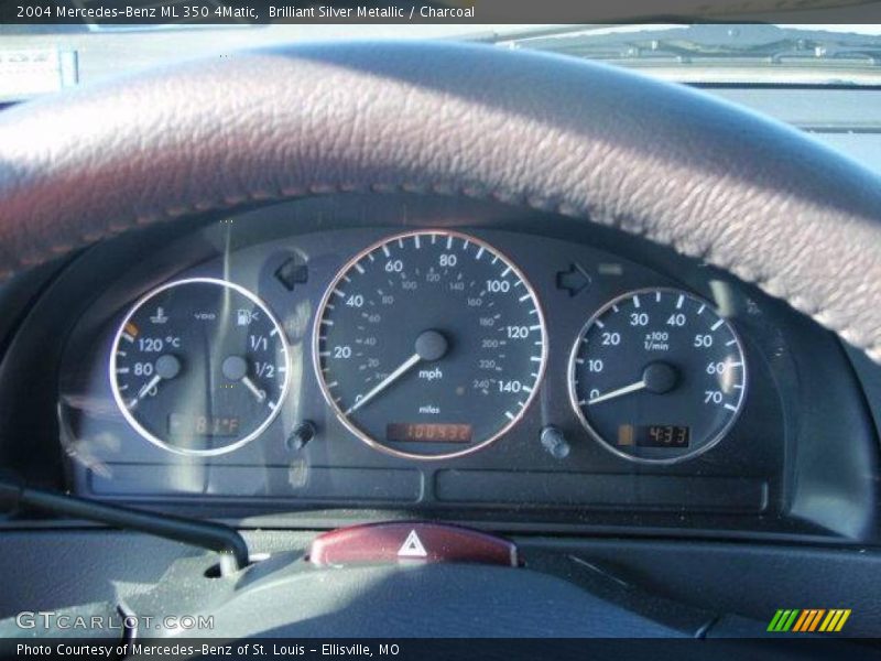 Brilliant Silver Metallic / Charcoal 2004 Mercedes-Benz ML 350 4Matic