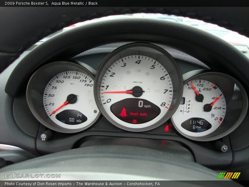 Aqua Blue Metallic / Black 2009 Porsche Boxster S