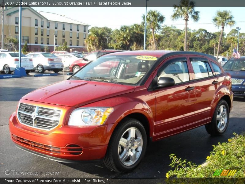 Sunburst Orange Pearl / Pastel Pebble Beige 2007 Dodge Caliber SXT