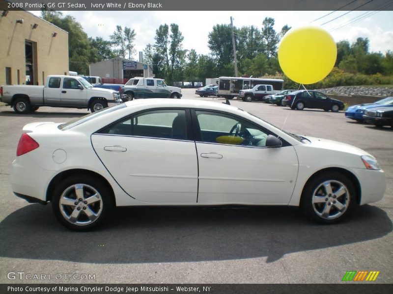 Ivory White / Ebony Black 2008 Pontiac G6 GT Sedan